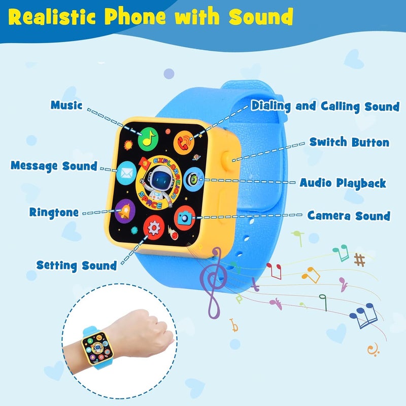 Learn2M Store محفظة لعب للأولاد الصغار من عمر 3-6 سنوات، لعبتي الأولى كحقيبة خصر، محفظة ديناصور، نظارات شمسية، هاتف ذكي، ساعة ذكية، مفاتيح سيارة، بطاقات حياة ونقود مزيفة - Image 3